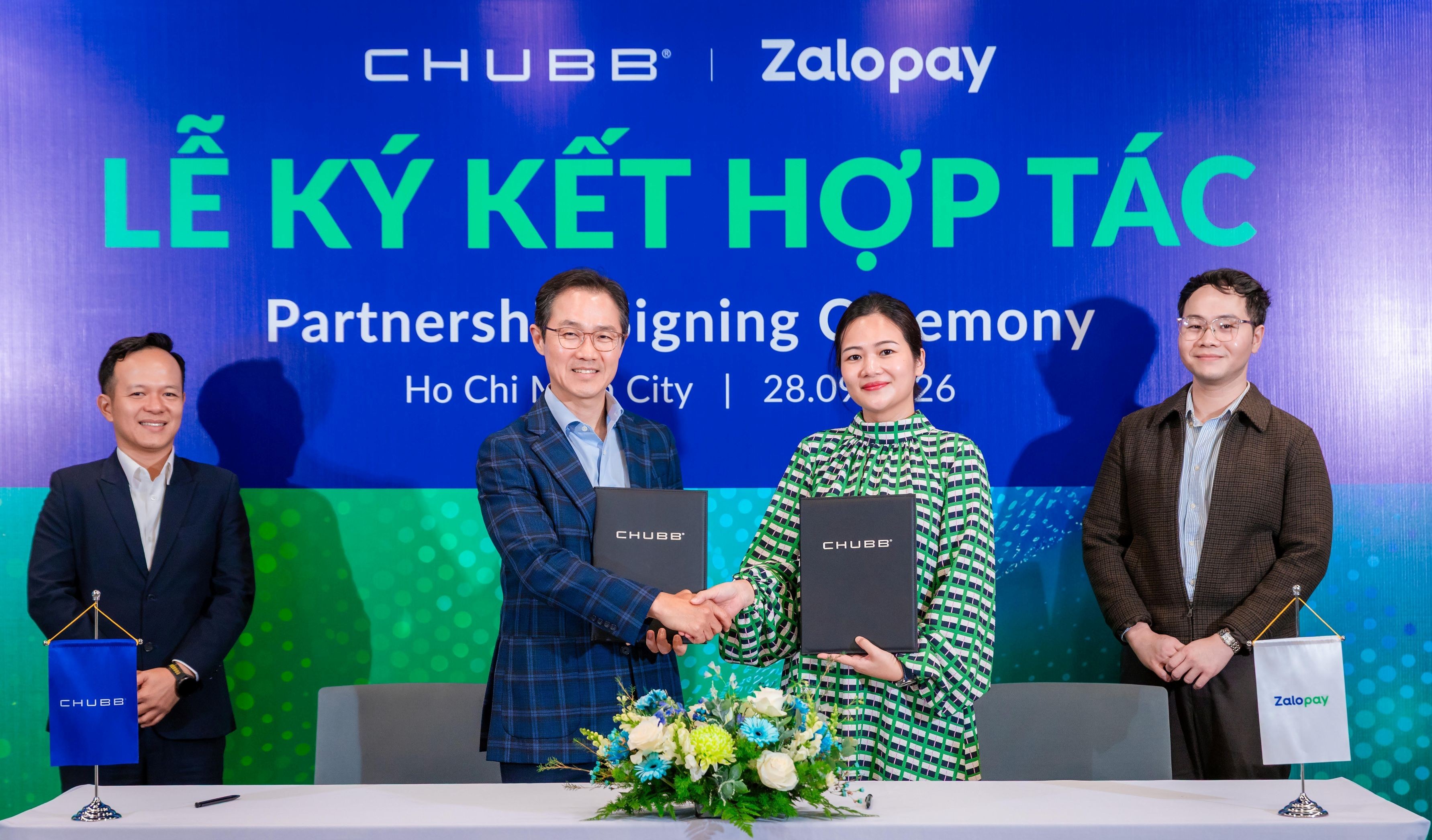 Chubb Life Việt Nam và Zalopay ký kết hợp tác, giới thiệu Sản phẩm Bảo hiểm Tử kỳ tái tục hằng năm mở rộng “Nhà Mình An” trên nền tảng số quen thuộc.